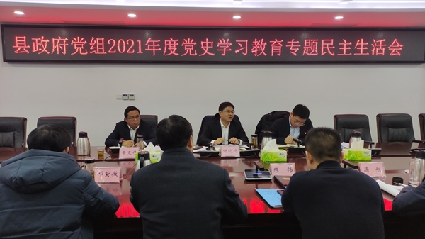 縣政府黨組召開黨史學習教育專題民主生活會