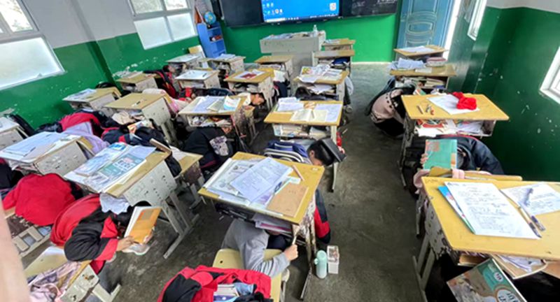 上龕學校：開展防震減災演練 保障師生生命安全